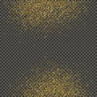 guld glittrande damm på en grå bakgrund. damm med guld glitter effekt och tömma Plats för din text. illustration vektor