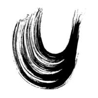 schwarz Grunge halbkreisförmig Bürste Schlaganfälle vektor