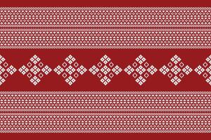 traditionell etnisk motiv ikat geometrisk tyg mönster korsa stitch.ikat broderi etnisk orientalisk pixel röd bakgrund. abstrakt, illustration. textur, jul, dekoration, tapeter. vektor