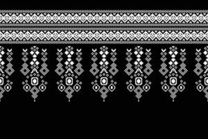 traditionell etnisk motiv ikat geometrisk tyg mönster korsa stitch.ikat broderi etnisk orientalisk pixel svart background.abstract, illustration. textur, halsduk, dekoration, tapeter. vektor