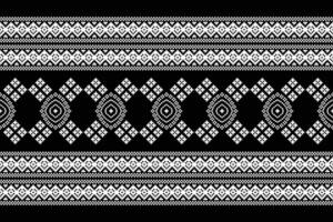 traditionell svart etnisk motiv ikat geometrisk tyg mönster korsa stitch.ikat broderi etnisk orientalisk pixel svart background.abstract, illustration. textur, dekoration, tapeter. vektor