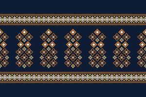 traditionell etnisk motiv ikat geometrisk tyg mönster korsa stitch.ikat broderi etnisk orientalisk pixel Marin blå bakgrund. abstrakt, illustration. textur, dekoration, tapeter. vektor