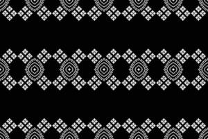 traditionell schwarz ethnisch Motive Ikat geometrisch Stoff Muster Kreuz Stich.ikat Stickerei ethnisch orientalisch Pixel schwarz Hintergrund. Abstrakt, Illustration. Textur, Dekoration, Tapete. vektor