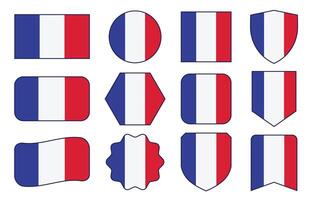 flagga av Frankrike i modern abstrakt former, vinka, bricka, design mall vektor