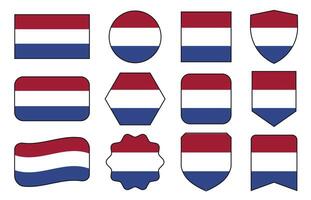 Flagge von Niederlande im modern abstrakt Formen, winken, Abzeichen, Design Vorlage vektor