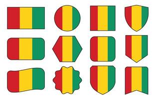 flagga av guinea i modern abstrakt former, vinka, bricka, design mall vektor