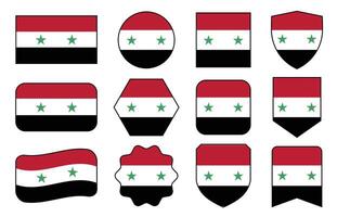 Flagge von Syrien im modern abstrakt Formen, winken, Abzeichen, Design Vorlage vektor