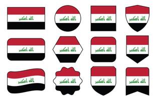 flagga av irak i modern abstrakt former, vinka, bricka, design mall vektor