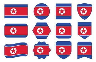 flagga av norr korea i modern abstrakt former, vinka, bricka, design mall vektor