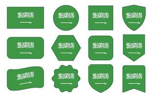 Flagge von Saudi Arabien im modern abstrakt Formen, winken, Abzeichen, Design Vorlage vektor