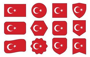 Flagge von Türkei im modern abstrakt Formen, winken, Abzeichen, Design Vorlage vektor