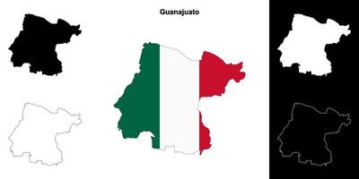 Guanajuato Zustand Gliederung Karte einstellen vektor