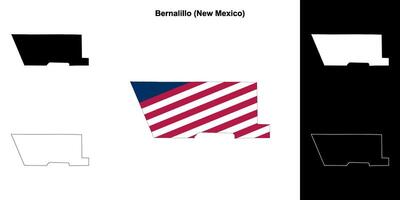 bernalillo grevskap, ny mexico översikt Karta uppsättning vektor