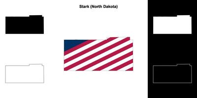 Stark Bezirk, Norden Dakota Gliederung Karte einstellen vektor