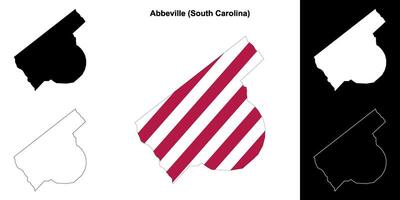 abbeville grevskap, söder Carolina översikt Karta uppsättning vektor