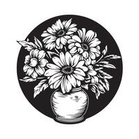 Blume Vase isoliert Kunst Illustration Design r Bild vektor