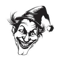 Clown Kopf Maskottchen Logo Design Kunst auf Weiß Hintergrund vektor