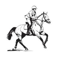 häst ridning ryttare sport design bild på vit bakgrund vektor