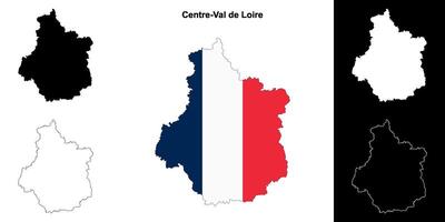 Mittelval de Loire Region Gliederung Karte einstellen vektor