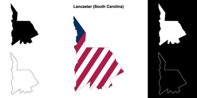 Lancaster grevskap, söder Carolina översikt Karta uppsättning vektor