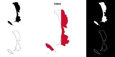 callao område översikt Karta uppsättning vektor