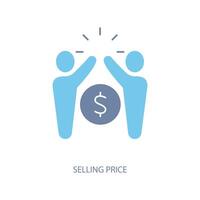 försäljning pris begrepp linje ikon. enkel element illustration. försäljning pris begrepp översikt symbol design. vektor