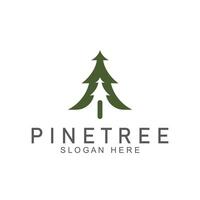 enkel tall eller gran träd logotyp tall hus vintergröna.för tall skog äventyrare camping natur märken och företag. vektor