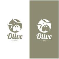 Olive Logo Olive Öl einfach Design Design vektor