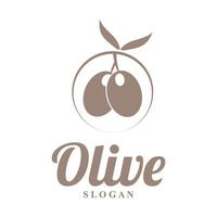 Olive Logo Olive Öl einfach Design Design vektor