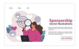 Sponsoring im Aktion. eben Illustration vektor