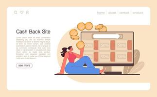 pengar tillbaka lojalitet program webb baner eller landning sida. klient bibehållande vektor