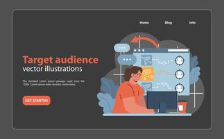 ett entusiastisk marknadsförare hantverk målinriktad inföding reklam strategier. vektor