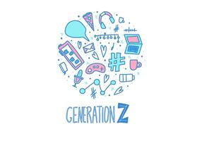 generation z affisch. begrepp illustration. vektor