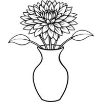 Kornblume Blume auf das Vase Gliederung Illustration Färbung Buch Seite Design, Kornblume Blume auf das Vase schwarz und Weiß Linie Kunst Zeichnung Färbung Buch Seiten zum Kinder und Erwachsene vektor