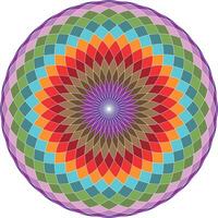 bunt geometrisch Figur. heilig Geometrie Torus Yantra oder hypnotisch Auge Illustration vektor