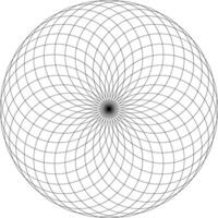 geometrisch Zahl auf schwarz und Weiß. heilig Geometrie Torus Yantra oder hypnotisch Auge Illustration vektor