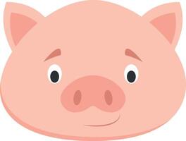Schwein Gesicht im Karikatur Stil zum Kinder. Tier Gesichter Illustration Serie vektor