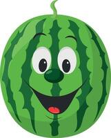 frukt tecken samling. illustration av en rolig och leende vattenmelon karaktär. vektor