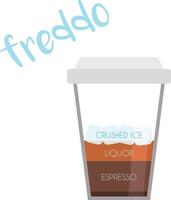 Illustration von ein Freddo Kaffee Tasse Symbol mit es ist Vorbereitung und Proportionen. vektor