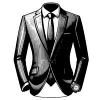 schwarz und Weiß Illustration von ein Paar von männlich Geschäft passen vektor