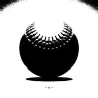 svart och vit illustration av en enda baseboll vektor