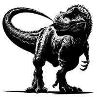 schwarz und Weiß Illustration von ein T-Rex Dinosaurier vektor