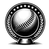 schwarz und Weiß Illustration von ein Single Baseball vektor