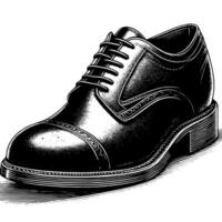 schwarz und Weiß Illustration von ein Paar von männlich Leder Schuhe vektor