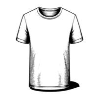 schwarz und Weiß Illustration von ein Weiß T-Shirt vektor