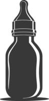 Silhouette Baby Flasche voll schwarz Farbe nur vektor