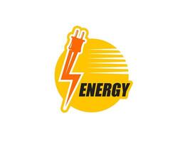 elektrisk energi ikon, kraft plugg, blixt- kabel- vektor