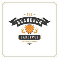 Grill Restaurant Logo Illustration. vektor