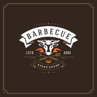 Grill Restaurant Logo Illustration. vektor