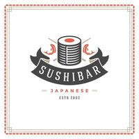 sushi restaurang logotyp illustration. vektor